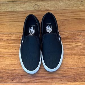 Vans leather slip ons